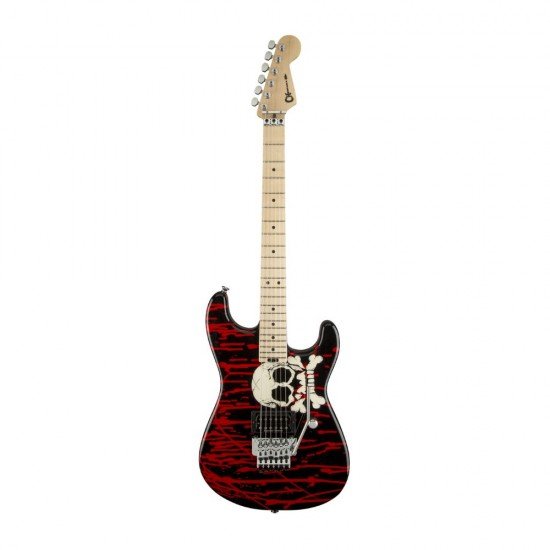 Charvel 2969171590 Warren DeMartini Signature Pro-Mod Blood and Skull Electric Guitar