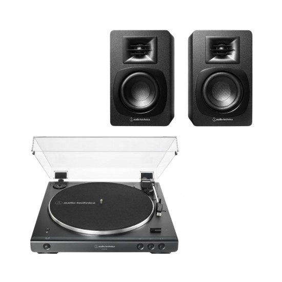 Audio Technica - AT-LP60XBTBK Turntable and AT-SP3X Speakers