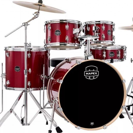 Mapex VE5294FTCVM Rock Drum Set - Crimson Red Sparkle