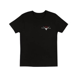 Fender 9194010500 Custom Shop T-Shirt, Black with Red/Silver Logo, Small