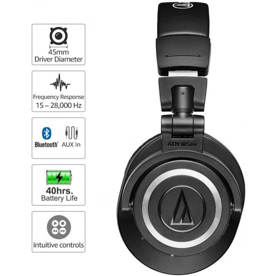 Audio Technica ATH-M50xBT Wireless Over-Ear Headphones