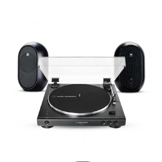 Audio-Technica AT-LP60XBT-BK Fully Automatic Wireless Belt-Drive Turntable (Black) With JBL 104 Bundle