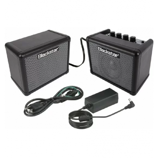 Fly3 Stereo Bass Pack - 6 Watt 2 x 3" Black Bass Guitar Combo Amplifier with Extension Speaker