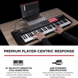 M-Audio Oxygen 61 (MKV) USB MIDI Controller with Smart Controls and Auto-Mapping