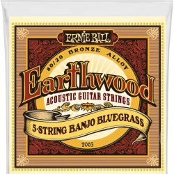 Ernie Ball Earthwood 5-String Bluegrass 80/20 Bronze Banjo Strings, 9-20 Gauge