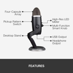 Logitech Yeti X Professional USB Microphone Blackout