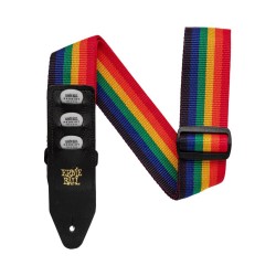 Ernie Ball P04188 Pickholder Polypro Guitar Strap - Rainbow