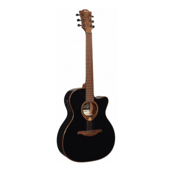 Lag T118ACE Tramontane Auditorium Cutaway Electro Acoustic Guitar - Black Finish