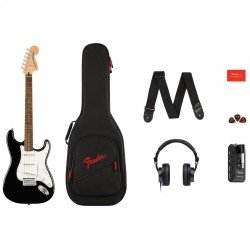 Fender Squier Affinity Stratocaster Guitar Mustang Micro Pack - Black