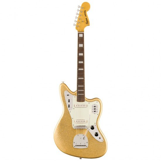 Fender Squier Limited Edition Classic Vibe 70s Jaguar Matching Headstock Gold Sparkle