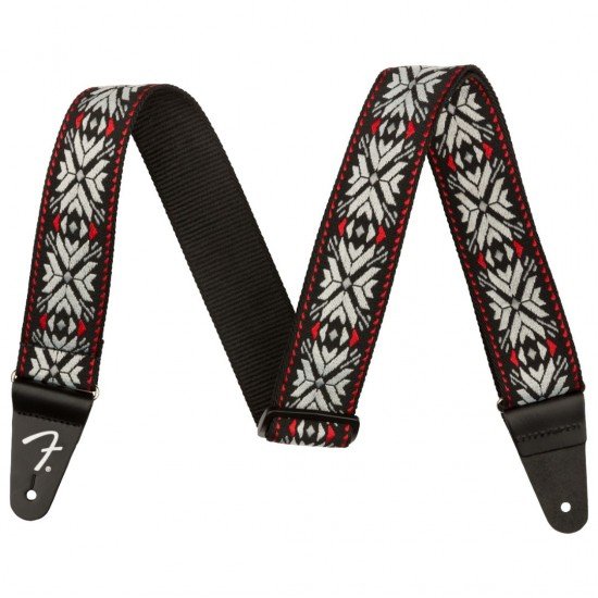 Fender 0990638026 2-inch Pasadena Woven Strap - Red Snowflake