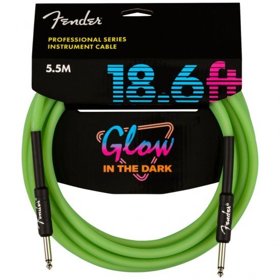 Fender Professional Glow in the Dark 18.6 Foot Cable - Green