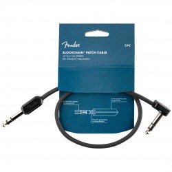 Fender Blockchain 16-inch Cable Straight to Right Angle - Black