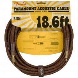 Fender Paramount Acoustic Instrument Cable - 18.6 foot, Brown