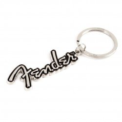 Fender Keychain - Silver and Black Logo