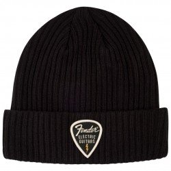 Fender Pick Patch Ribbed Beanie - Black