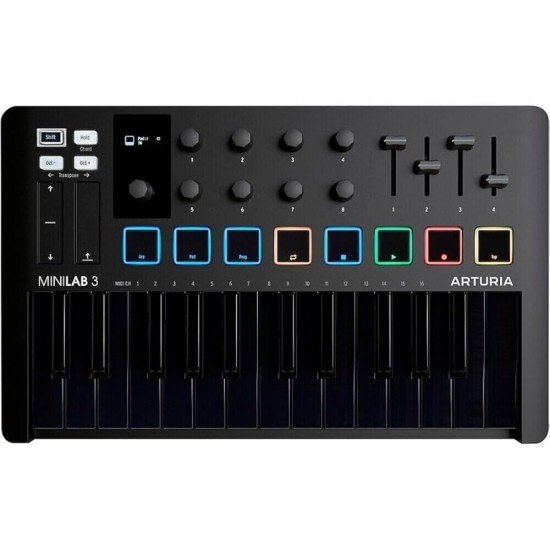 Arturia MiniLab MK3 25 Slim-key Controller, Deep Black