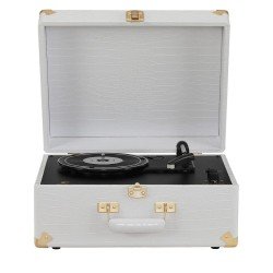 Crosley CR6253B-WC Anthology Vintage 3-Speed Bluetooth in/Out Suitcase Turntable - White Croc