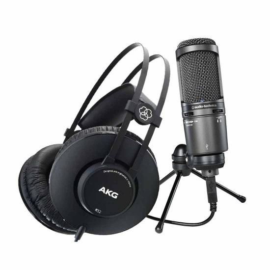 Audiotechnica A2020 USB plus With AKG K52 Headphones Bundle Audiotechnica A2020 USB plus With AKG K52 Headphones Bundle