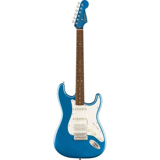 Fender Model #: 0374018502 Limited Edition Classic Vibe™ '60s Stratocaster® HSS, Laurel Fingerboard, Parchment Pickguard, Matching Headstock, Lake Placid Blue.