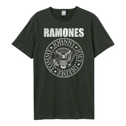 Amplified Ramones - Classic Seal Vintage Charcoal Small T Shirt - 5054488276216