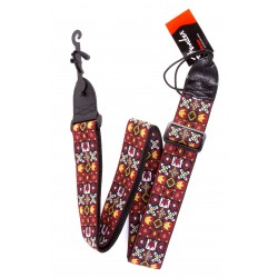 Fender Festival Hootenanny Guitar Strap, Adjustable Length, Red & Black - 0990614001