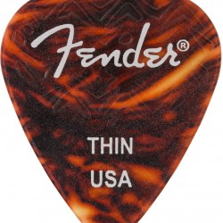 Fender 351 Shape, Tortoise Shell Thin Guitar Pick (6)