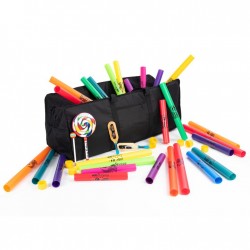Percussion Plus PP796 Wak-a-Tubes classroom set for 30 players with Wak-a-Caps and bag 