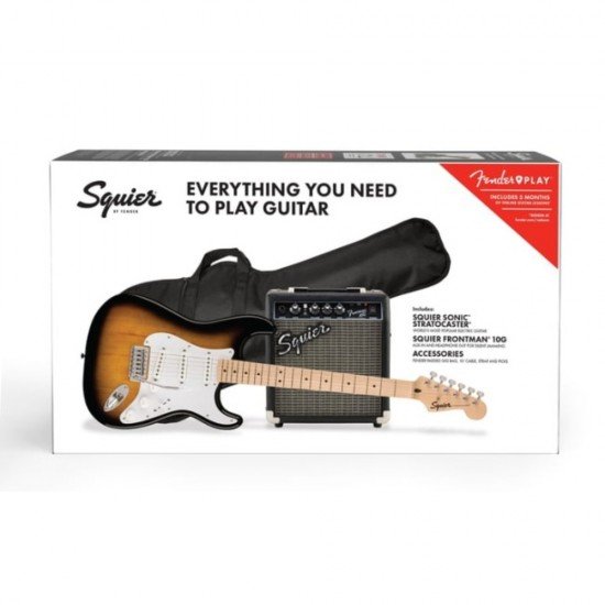 Fender 0371720603 Squier Sonic Stratocaster Electric Guitar Pack 10G - Sunburst